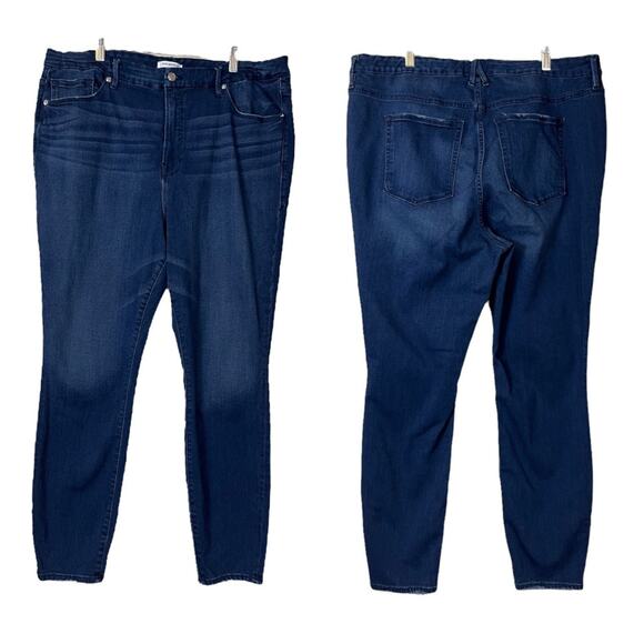 Good American Jeans Good Legs High Rise Dark Wash Slimming Size 22 Plus - Picture 9 of 10